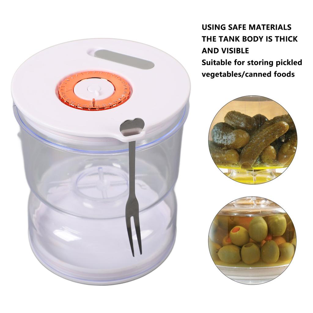 Pickle and Olive Jar with Strainer Flip Anti Slip Leak Proof Hourglass Pickle Juice Separator Jar with Fork for Home