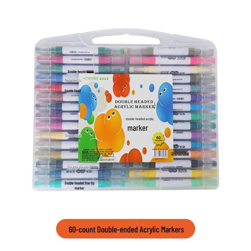 12-Color Acrylic Marker Set - Water-Based Paint for DIY, Ceramic, Graffiti Projects