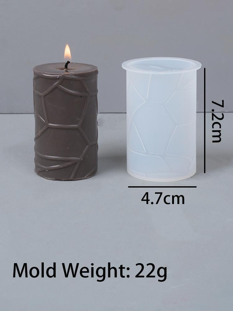 3D Geometric Silicone Candle Mold New Texture Cylindrical Scented Soap Mold DIY Square Column Hexagonal Cylinder Mold Home Decor