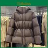Autumn Fashion Jacket Women Padded Winter Down Coat Parkas Hooded Drawstring Waist Thick Warm Overwear Lady