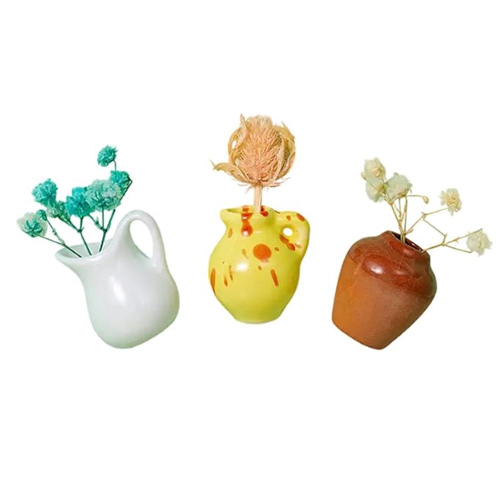 

Керамическая ваза Магнит на холодильник Легкая фарфоровая ваза Магнит на холодильник Износостойкий 3D ваза Магнит-украшение для домашнего декора