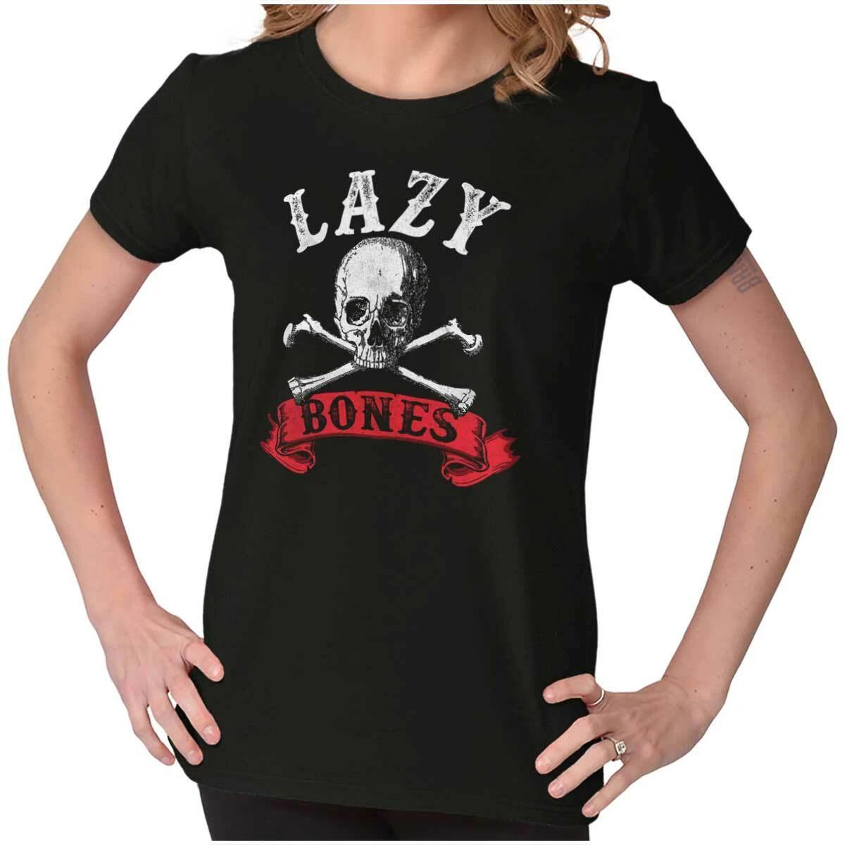 Lazy People Can t Move Procrastination Tired Womens Top Junior Graphic Tee M