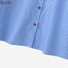 ZANZEA Women Casual Turn Down Collar Loose 3/4 Sleeve Grid Print Blouse