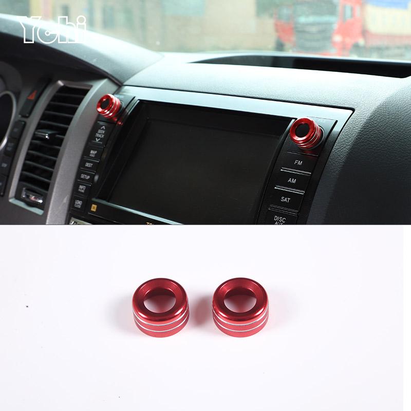 

Car Air Condition Knob Audio Volume Control Button Circle Decoration Trim Ring Cover For Toyota Tundra 2007-2013 Accessories