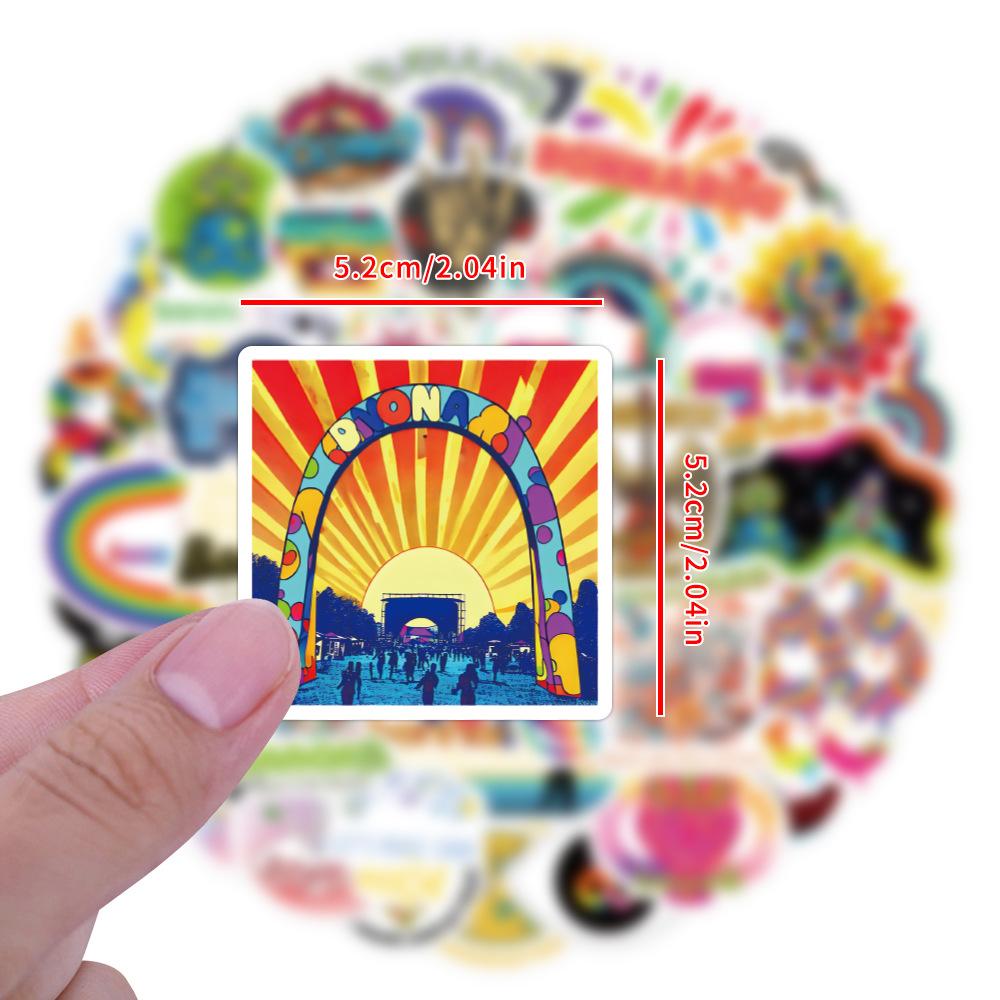 60 New Bonnaroo Graffiti Stickers Decorate Notebook Suitcase Personality Stickers