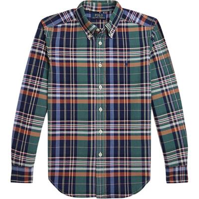 Polo Casual Shirt Geruit Lange Mouw Katoen Oxford Kinderen Kinderhemden 323981013-001