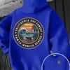 Men Oversized Casual Hoodie Santa Monica Beach California Surf Circle Badge Print Pullover Korean Vacation Sweatshirt