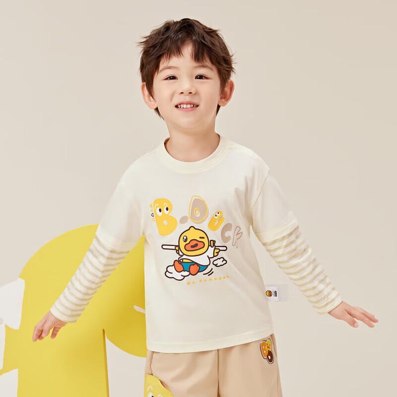 B.Duck Boys  Cartoon Striped Long Sleeve Top 110