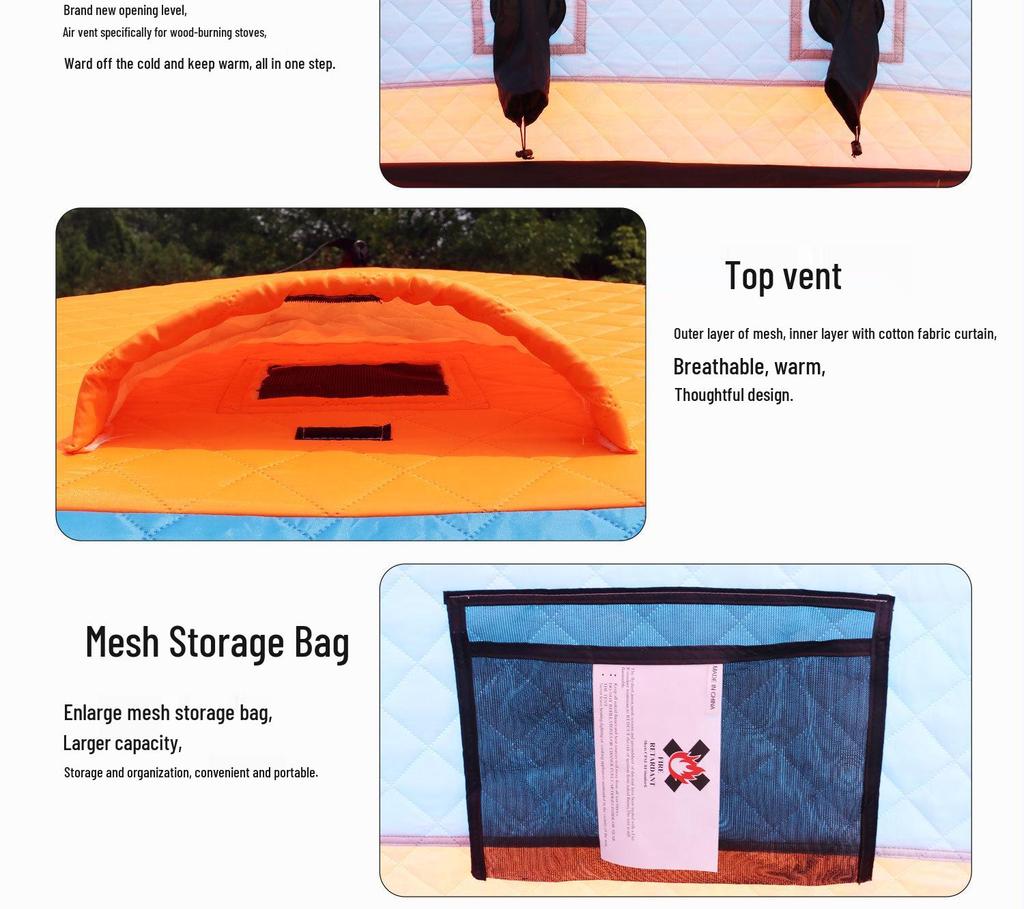 Winter Warm Tent: Insulated Cotton Ice Fishing & Camping Shelter