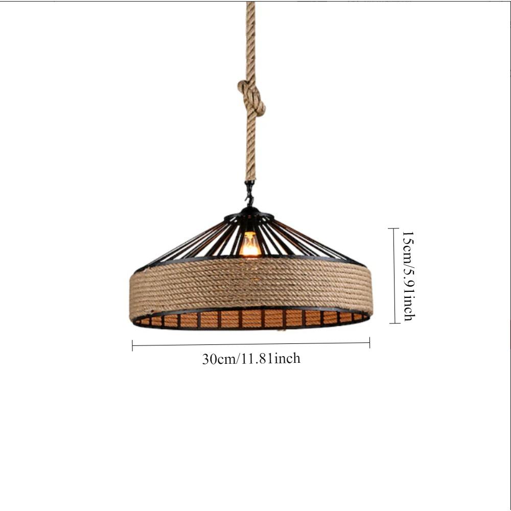30/40cm Nordic Vintage Chandelier Industrial Twine Attic Country Kitchen Bar Dining Room Decor Hollow Out Overhead Lighting