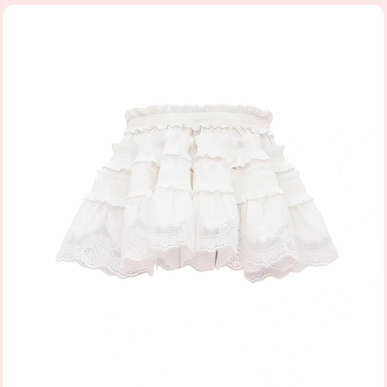 Zhao Lusi-Inspired Khaki Jacket & Embroidered Irregular Hem Bandeau L