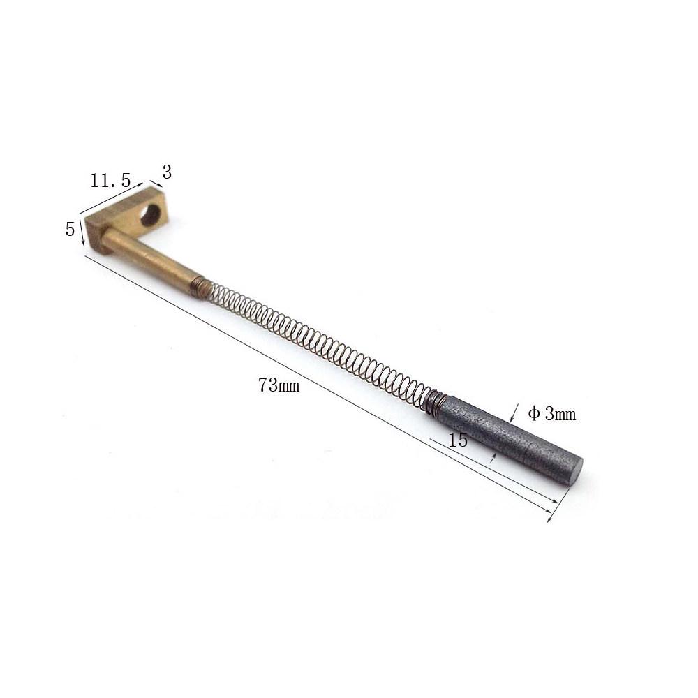 TSK AWD300T Spindle Motor Slotting Machine Carbon Brush, 2.7x18mm, Total Length 47mm, with 3x17mm Copper Bushing.