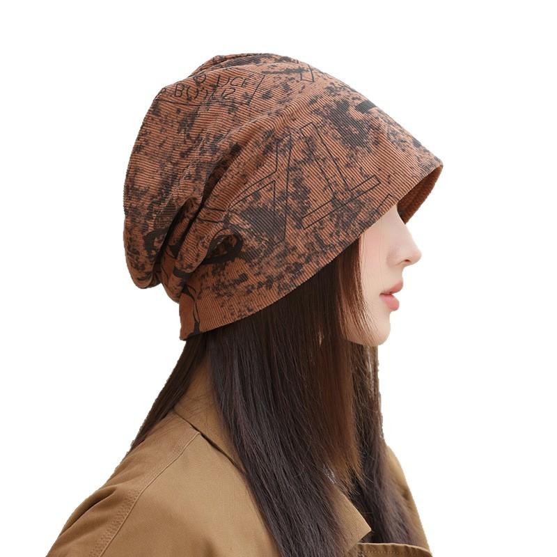 Wool Hat for Women American Casual and Versatile Cold Hat on Both Sides Can Wear Knitted Hats with A Large Head Circumference To Show Small Face