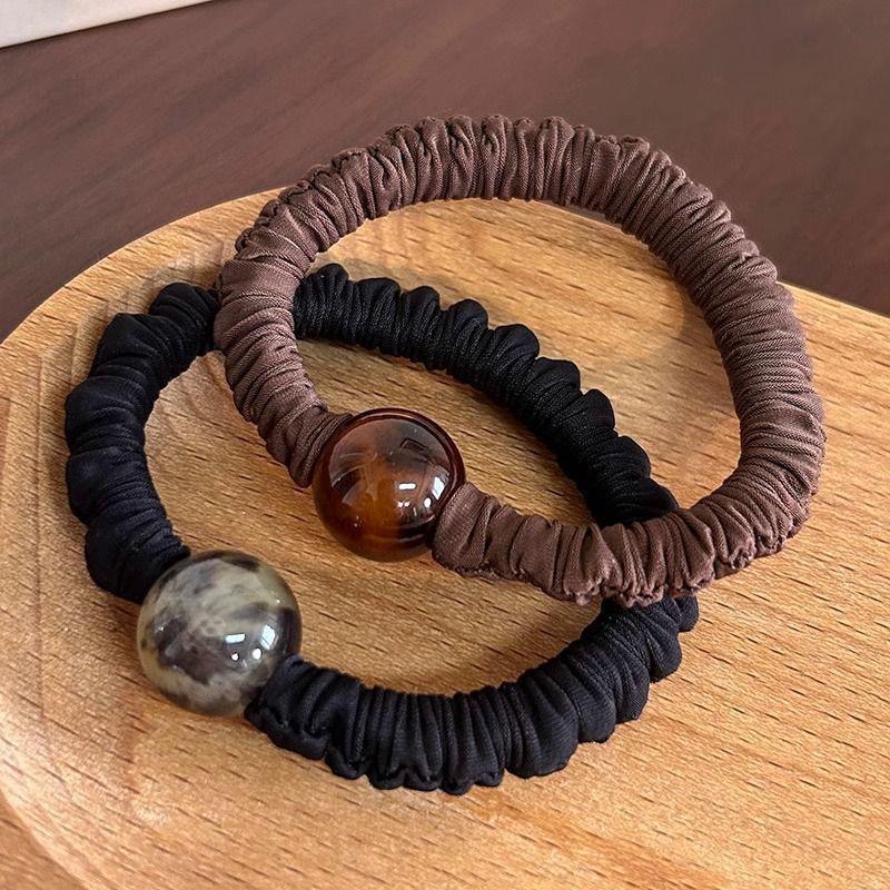 Elastyczna gumka do włosów z perłami i nadrukiem pantery - Wytrzymały i stylowy uchwyt do kucyka