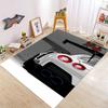 Sports Car Starry Sky Sleek Modern Carpet Racing Speed Rug for Living Room Game Room Home Decoration Black Silver Red Mat