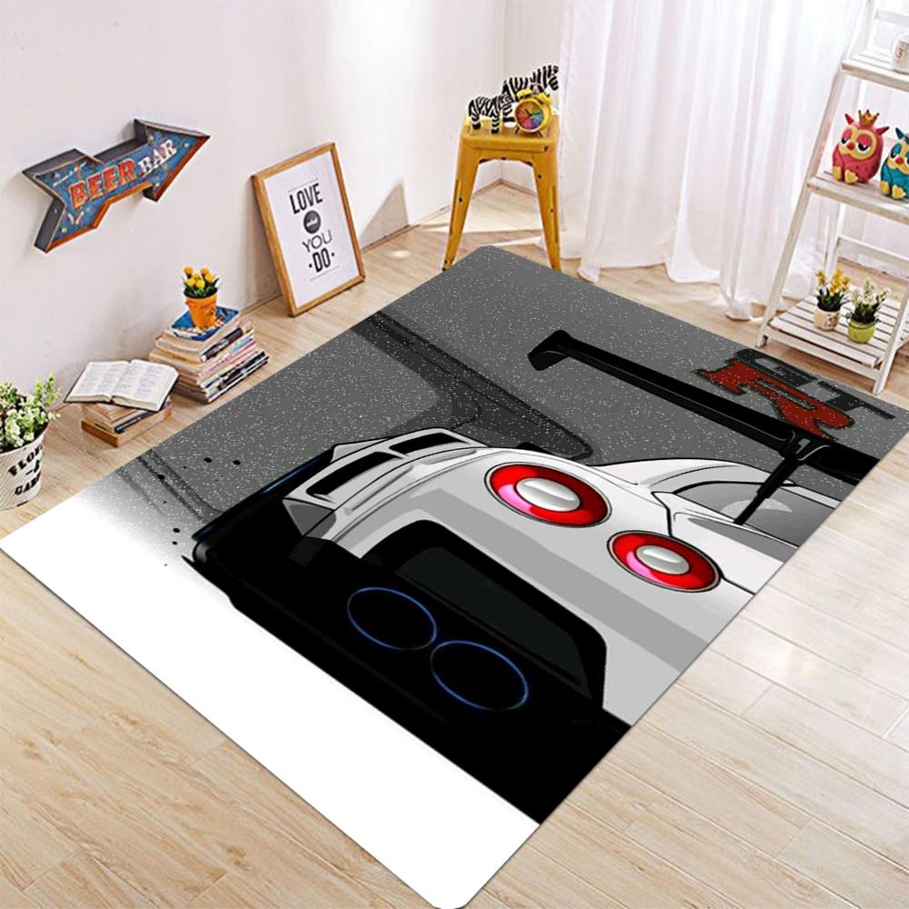 

Sports Car Starry Sky Sleek Modern Carpet Racing Speed Rug for Living Room Game Room Home Decoration Black Silver Red Mat 40x60cm