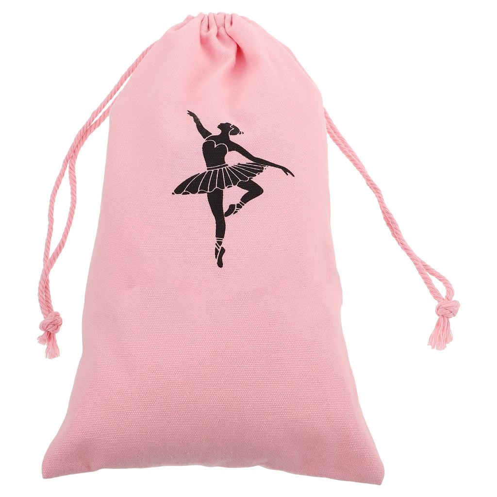 Portable Ballet Shoe Bag Canvas Drawstring Dance Pouch Water Resistant Organizer for Women Dance Class Rehearsal Travel
