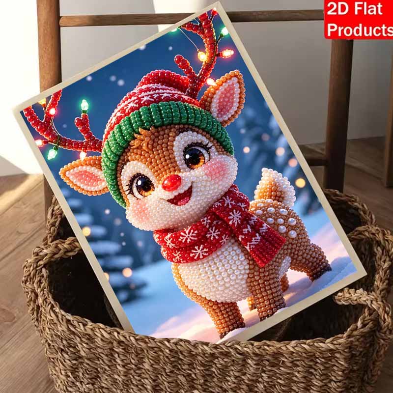 Christmas reindeer pearl painting art painting kit handmade diy home decoration painting