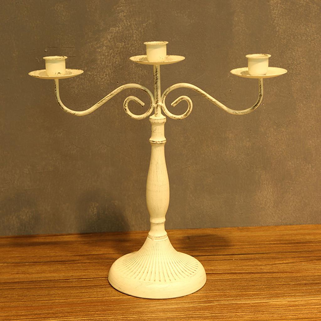 Eisenleuchter, Drei-, Kopf- & Fünf-Kopf-Kerzenhalter, Kerzenlicht-Dinner-Atmosphärendekor für Heim-Esszimmer