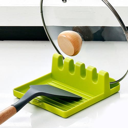 Spoon Rest with Lid Holder - Heat-Resistant Pot Lid Holder, Spatula, Ladle, Spoon Rack, Multi-Functional Kitchen Storage Rack for Spatulas, Ladles, Ch