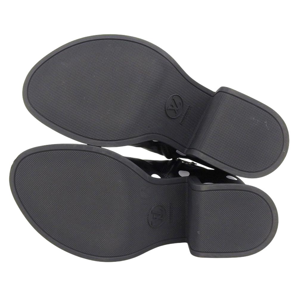 LOUIS VUITTON Moonlight Polka Dot Open-Toe Boots, Women's, Black, Size 38 shoes 38 blackUsed