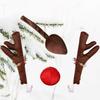 Reindeer Decoration Car Vehicle Nose Horn Costume Set Rudolph Christmas Reindeer Antlers Red Nose Ornaments Elk Antlers-M53K