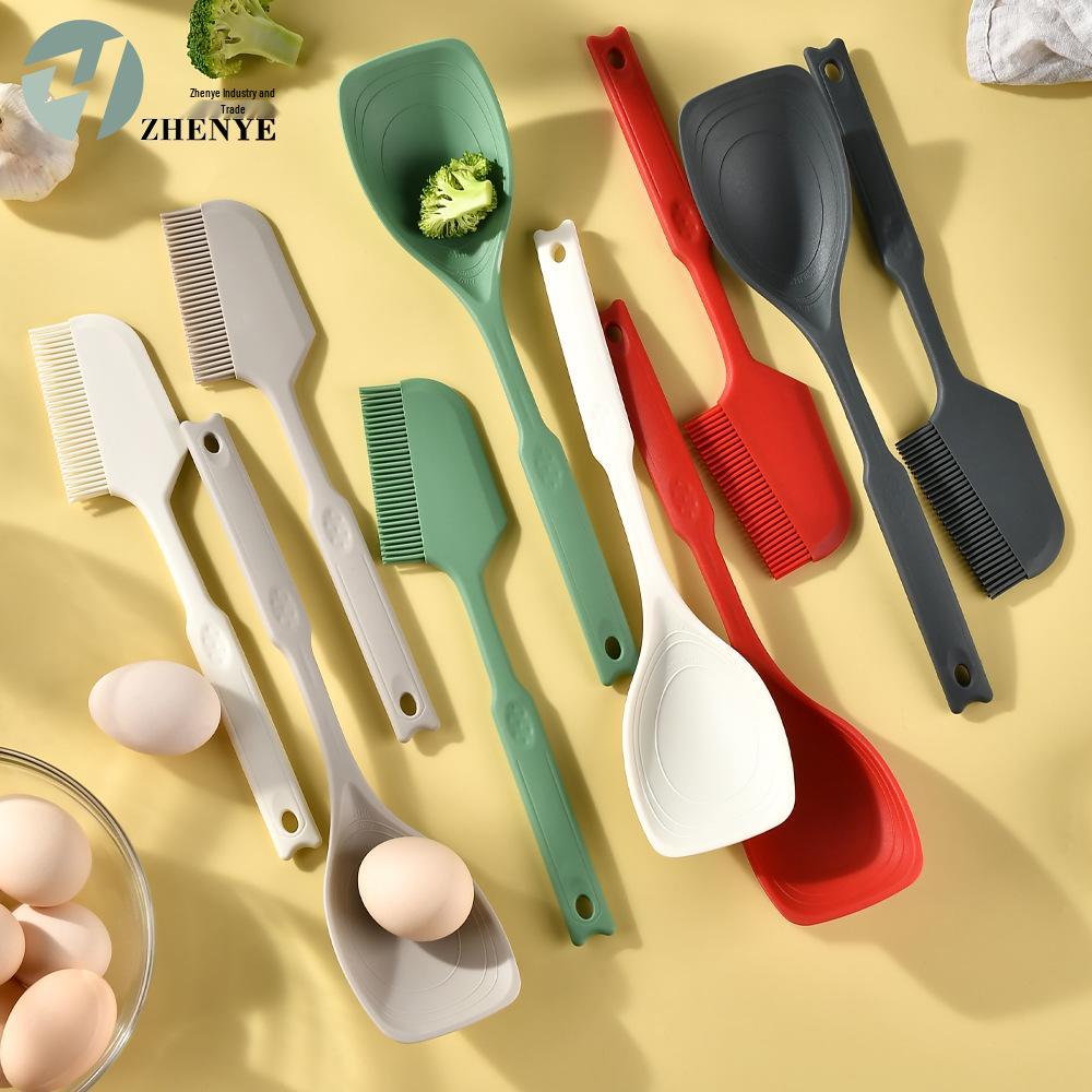 Heat-Resistant Non-Slip Silicone Spatula Spoon for Baby Food and Daily Kitchen Use