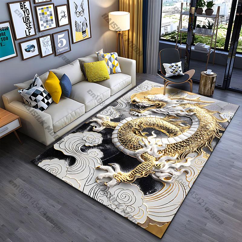 Majestic dragon swirling through clouds carpet Yoga living room room decor children s crawling mat doormat area rug 40x60cm