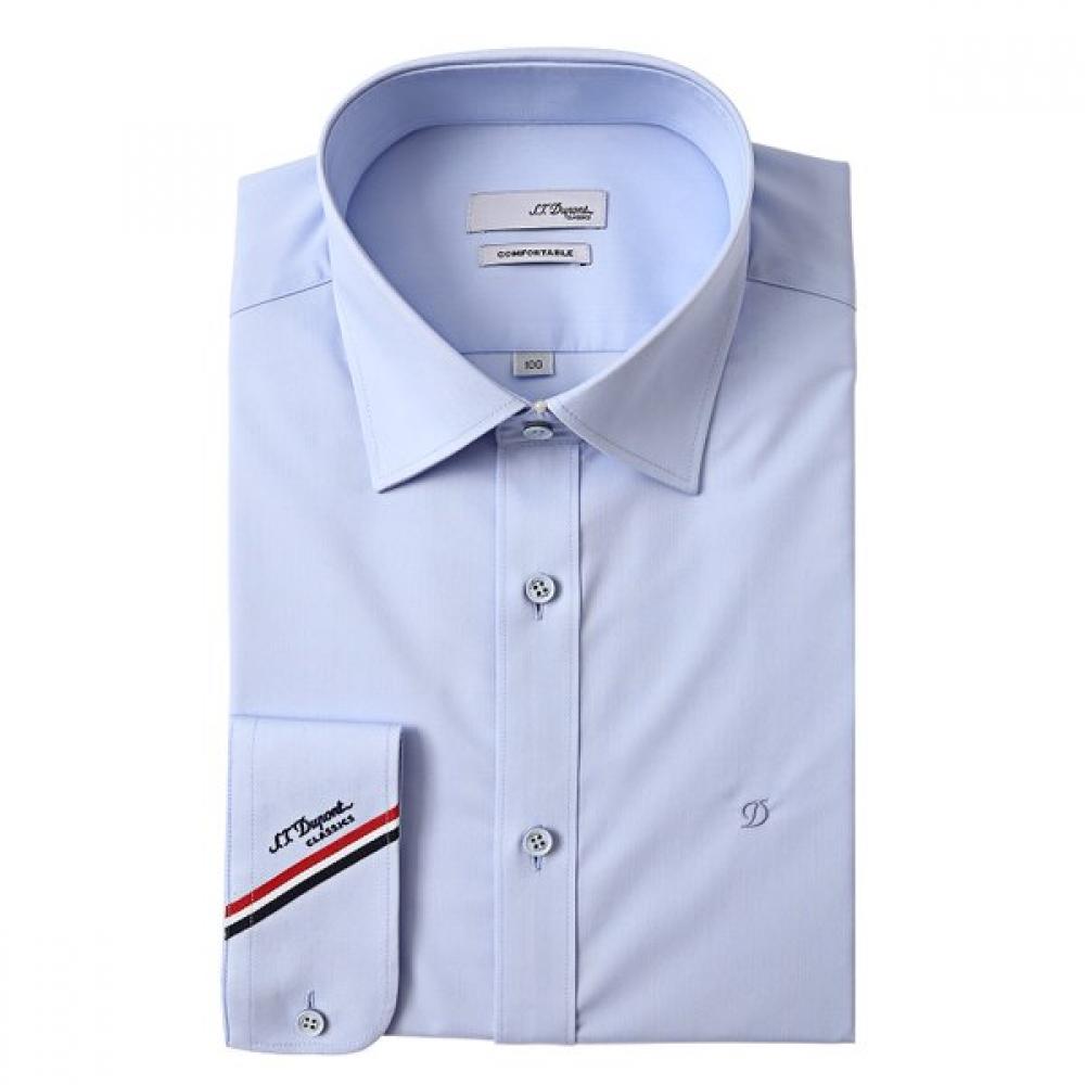 S.t. Dupont Slim Fit Long Sleeve Blue Shirt Se5fm22ls931sbu 95