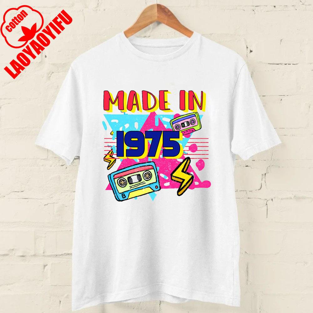 50th Birthday T Shirt 2025 1975 A Legend Was Born Retro Heavy Metal Rock Music Style Fiftieth Gifts for Him Personality Tops
