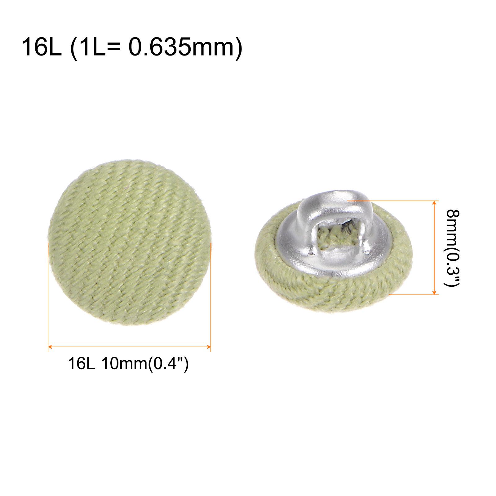 

10pcs Fabric Cloth Covered Button 10mm Metal Round Sewing Buttons, Light Green/Army Green/Alloy Orange светло-зеленый