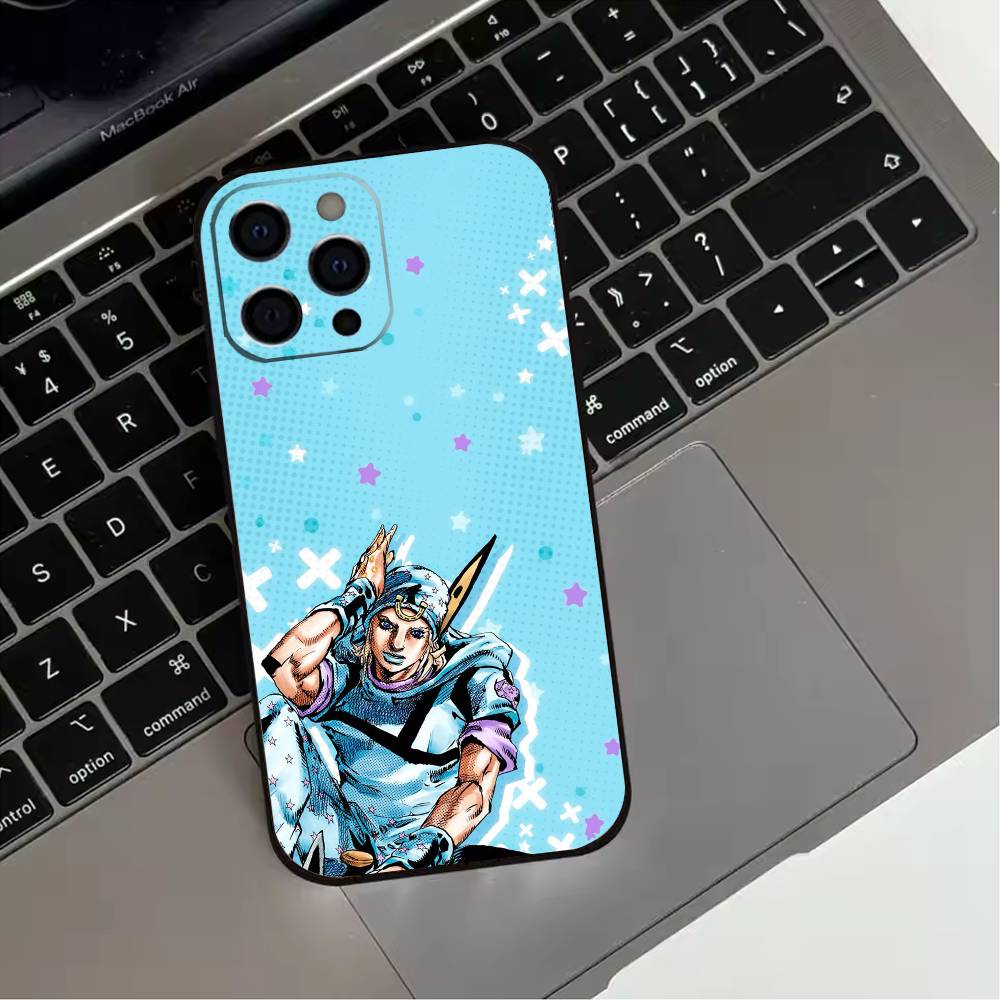 Johnny Joestar J-Jojo Phone Case For iPhone 17,16,15,14,13,12,11 Plus,Pro Max,XS,Soft Silicone Black Cover