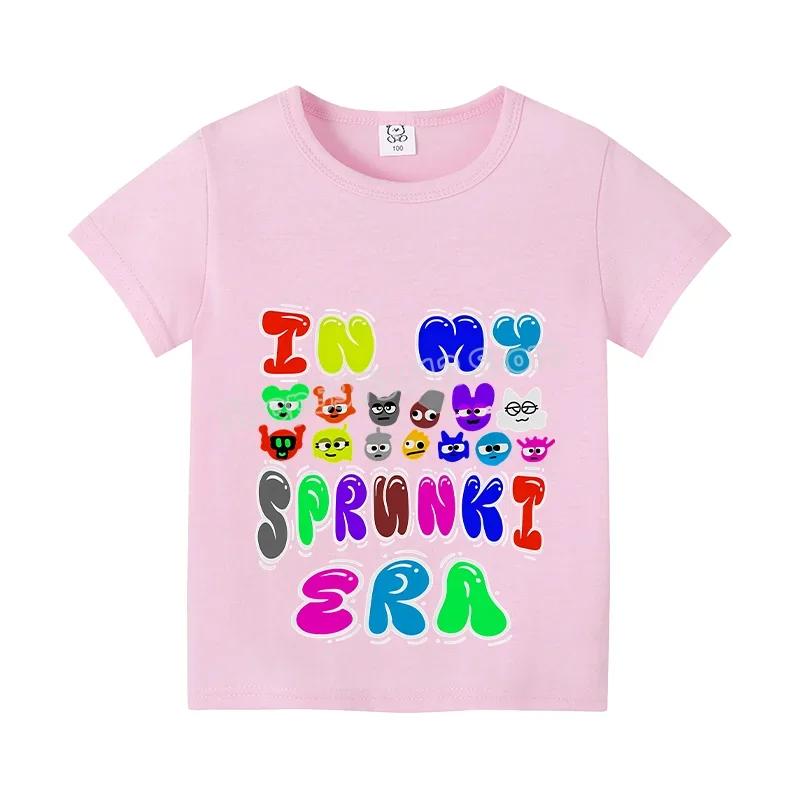 

2025 Нові дитячі футболки Sprunki для дітей Милий мультяшний графічний малюнок Спортивні футболки з коротким рукавом Бавовняні топи Модний дитячий одяг 100