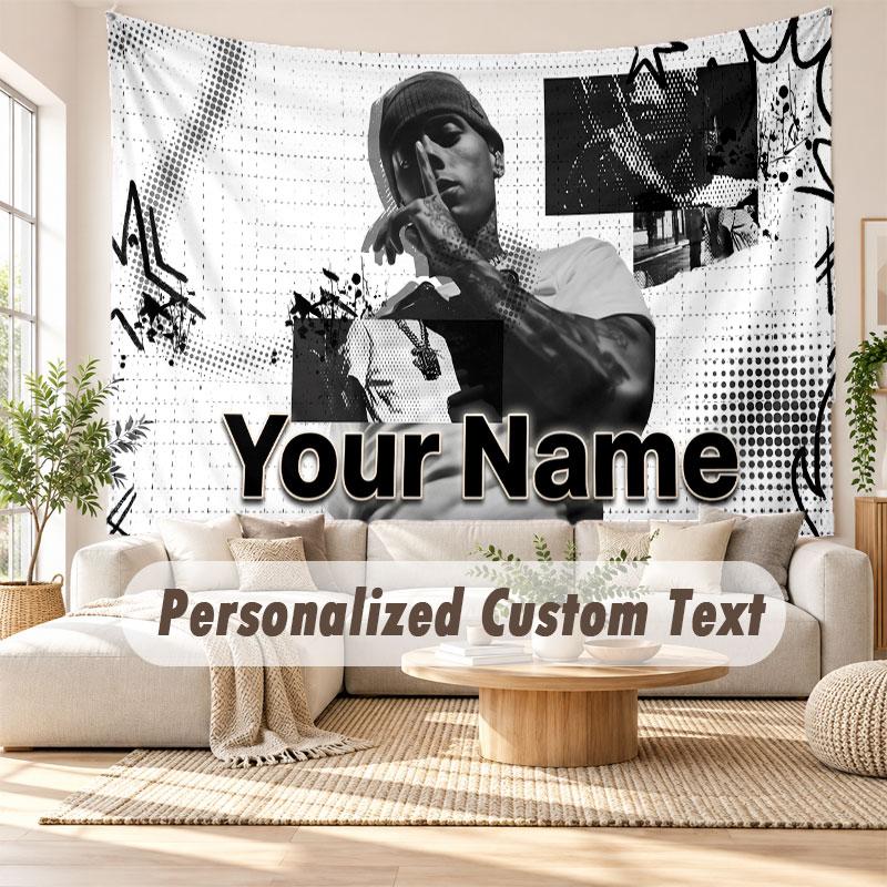 Custom Name Wall Hanging Tapestry,Central Cee Decorative Backdrop Tapestry For Dorm Home