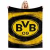 BVB 09 Logo Design Gelb und Schwarz Flanell-Decke für Schlafzimmer, Wohnzimmer, Sofa und Nickerchen