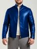 European and American men's stand-up collar PU leather jacket slim jacket jacket fashion business motorcycle style leather jacket