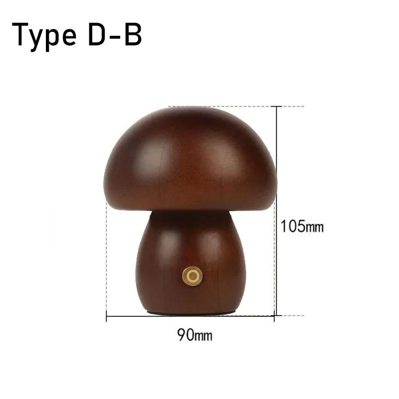 

Wood Dimmable LED Desk Lamp USB Rechargeable Reading Light Indoor Lighting Fixture Mushroom Night Lights Torch Lantern
