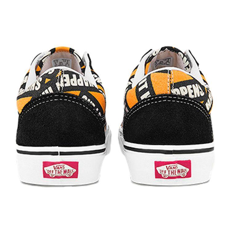 Vans Old Skool Series Letter Low-Top Skate Shoes Unisex Sneakers Black Yellow VN0A4U3BWTX