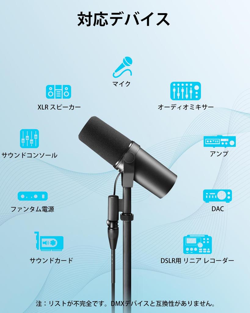 3m XLR Microphone Cable [BraidedMade in Japan 99.99% OFC Oxygen-Free Copper] Noiseless Male-Female [Neutrik REAN ConnectorGold-Plated Pins] Excellent