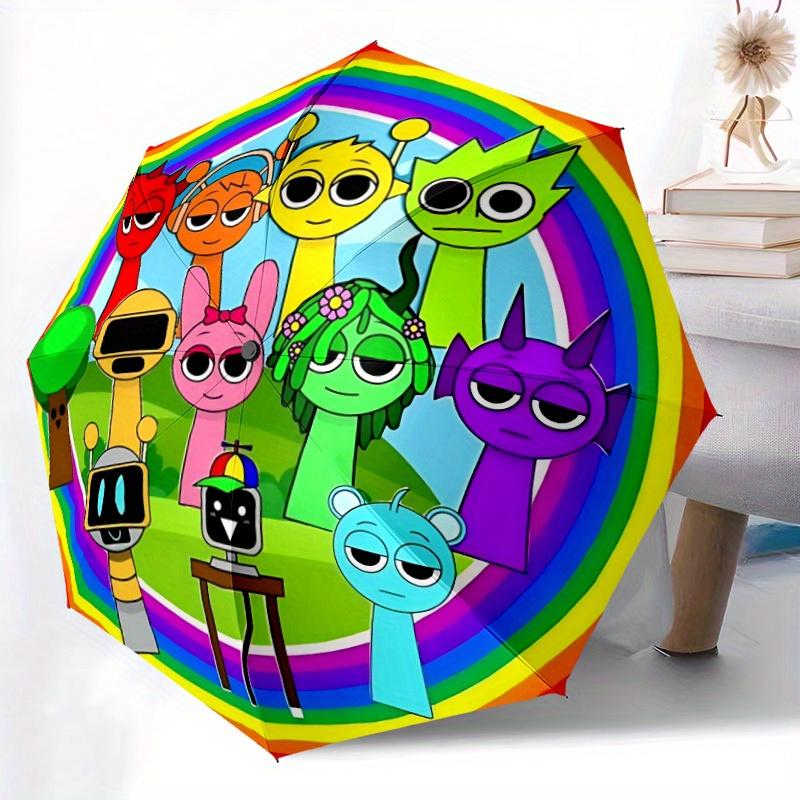 1pc Rainbow Friends Automatic Umbrella 8-Bone, Outdoor Adventures, Durable Canopy Material yy280828147