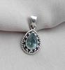 Sterling Silver Blue Topaz Pendant Necklace: December Birthstone Gift
