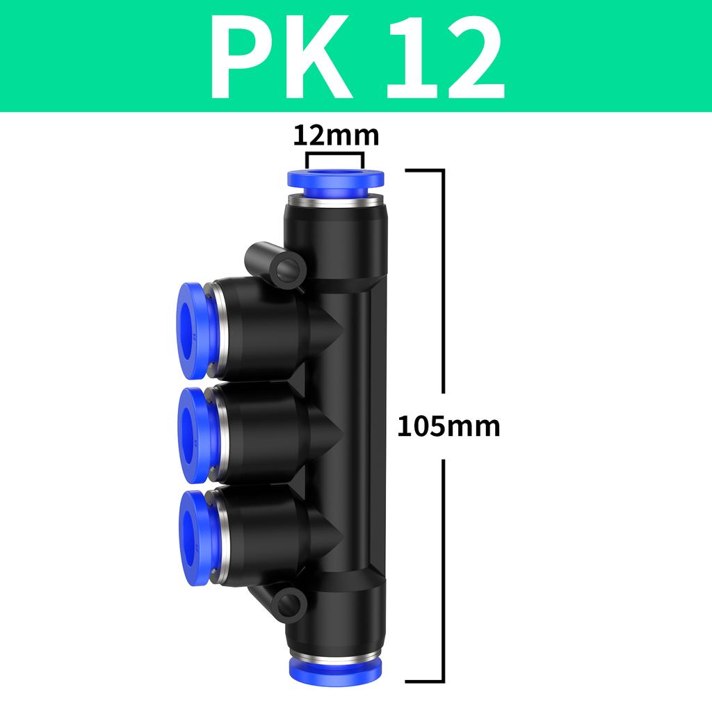 1/10/50pcs PK pneumatic connector plastic 5-way variable diameter water pipe connector quick-plug air distributor 4/6/8/10/12mm