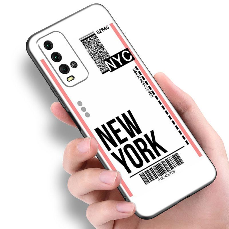 Travel Ticket Label Paris Phone Case For Xiaomi Redmi Note 5 6 9T K20 K40 K50 Pro 7A 8A 9A 9C 9i 10A 10C A1 S2 TPU Black Cover