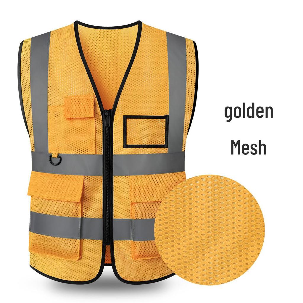 LIKA Reflective Multi-Pocket Safety Vest for Traffic, Construction, Sanitation, and Gardening