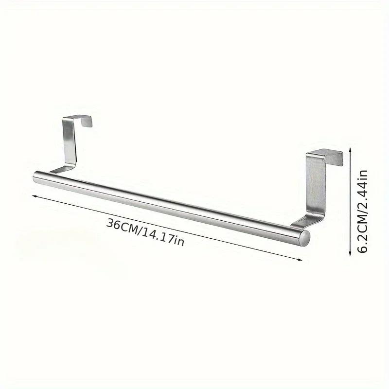 Towel Rack Over Door Towel Bar Hanging Holder Stainless Steel Bathroom Kitchen Cabinet Towel Rag Rack Towel Hanger