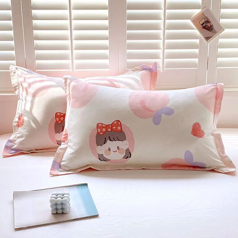 Ein Paar Kissenbezüge aus Twill-Baumwolle, 48 x 74 cm, für alle Jahreszeiten