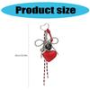 Glossy Leather Heart Keychain Faux Pearls Bowknot Braided Rope Car Keyring Bag Charm Gift Accessory for Women Girls