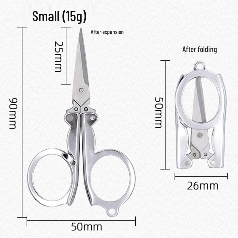 Mini Pocket Folding Stainless Steel Travel Scissors for Outdoors and Fishing
