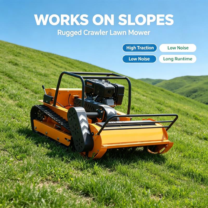 Industrial Grade Crawler RC Lawn Mower Tracked Remote Control Grass Cutting Machine for Engineering Greening