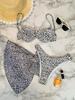 European and American Hot Girl Style Leopard Print Halter Bikini Split Swimsuit Three-Piece Set for Beach Vacation.